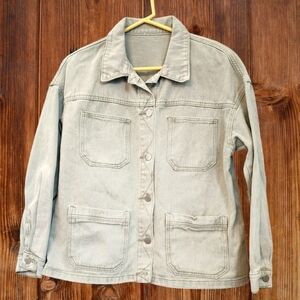 Whitewash Denim Oversized Jacket